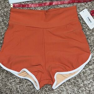 NWT! Geode Women’s Coral Swim Shorts with White Trim Super flattering!